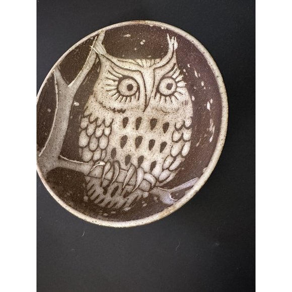 ANDERSON DESIGN MAINE MID CENTURY MODERN OWL STUDIO ART POTTERY DISH BOWL - Picture 10 of 10